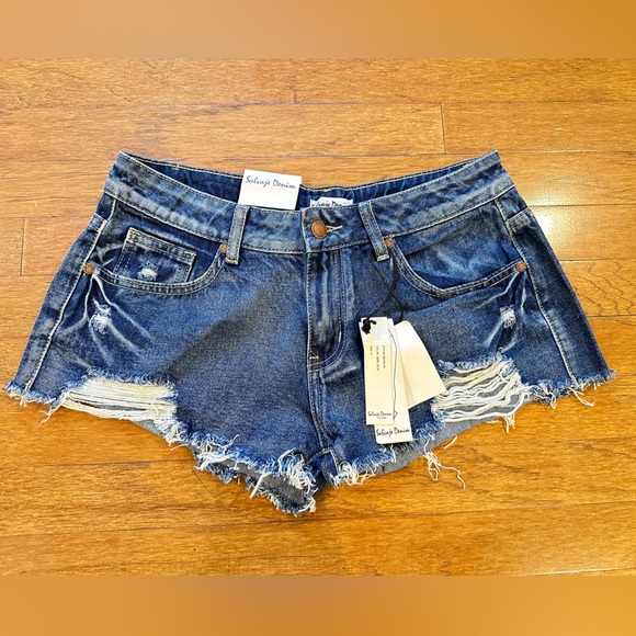 Brand New Salvaje Denim Shorts Sz 5 - Picture 2 of 7